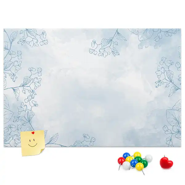 Korkowa tablica z motywem szkicu roślin