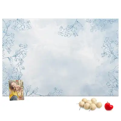 Korkowa tablica z motywem szkicu roślin