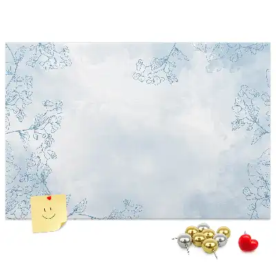 Korkowa tablica z motywem szkicu roślin