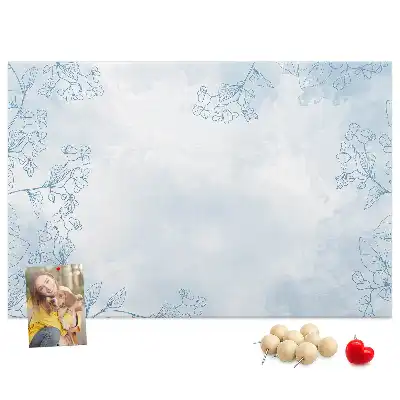 Korkowa tablica z motywem szkicu roślin