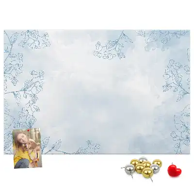 Korkowa tablica z motywem szkicu roślin