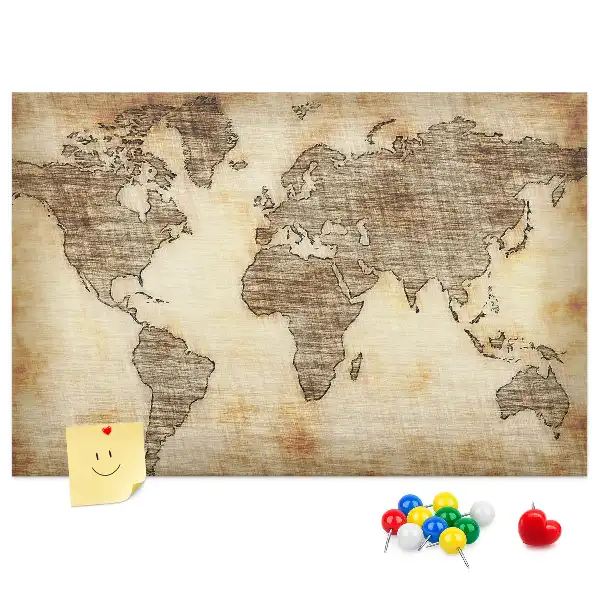Tablica korkowa ozdobna Stara mapa świata