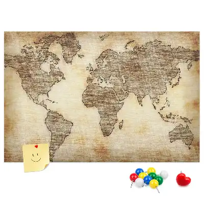 Tablica korkowa ozdobna Stara mapa świata