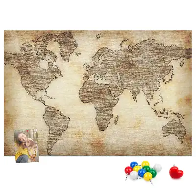 Tablica korkowa ozdobna Stara mapa świata