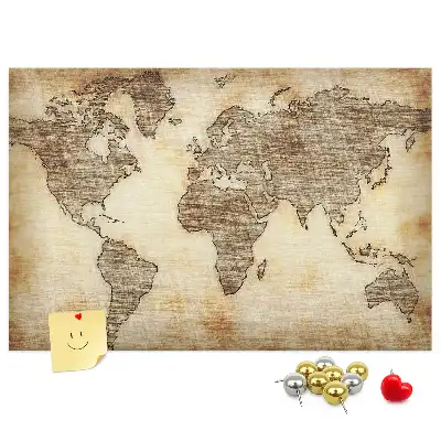 Tablica korkowa ozdobna Stara mapa świata