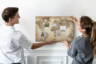 Tablica korkowa ozdobna Stara mapa świata