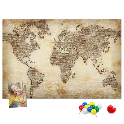 Tablica korkowa ozdobna Stara mapa świata