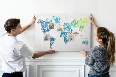 Korkowa tablica Mapa miłych słów