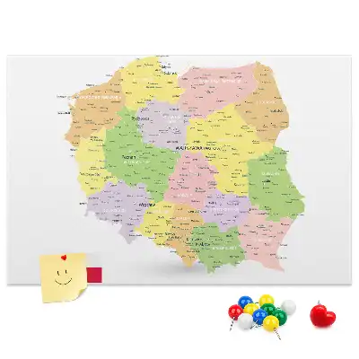 Korkowa tablica z mapą Polski