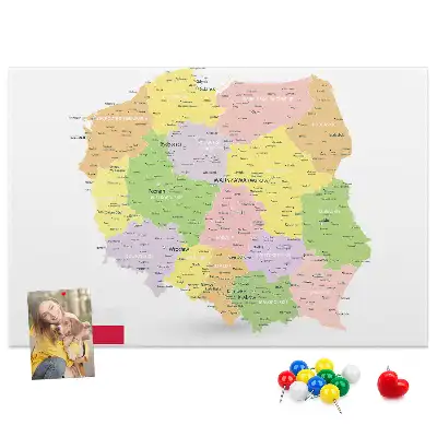 Korkowa tablica z mapą Polski