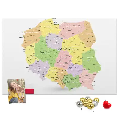 Korkowa tablica z mapą Polski
