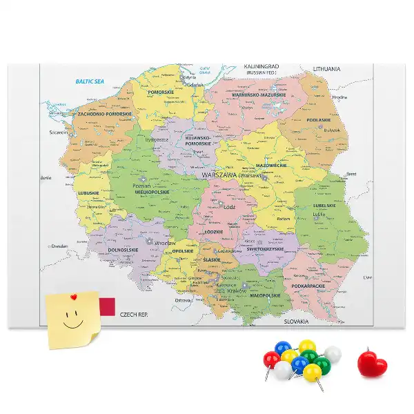Tablica korkowa dla dzieci Mapa Polski