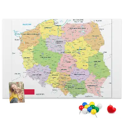 Tablica korkowa dla dzieci Mapa Polski