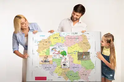 Tablica korkowa dla dzieci z mapą granic Rzeczypospolitej
