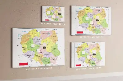 Tablica korkowa dla dzieci Mapa Polski