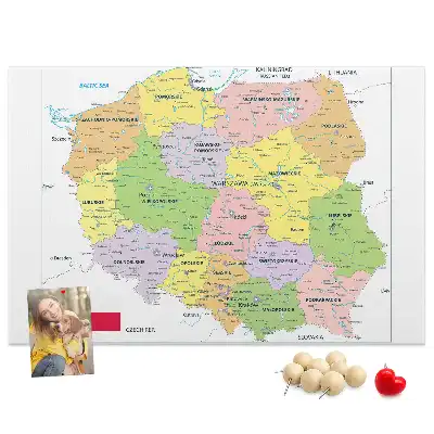 Tablica korkowa dla dzieci Mapa Polski