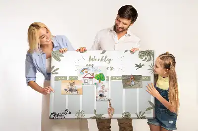 Tygodniowy planer na tablicy korkowej Safari