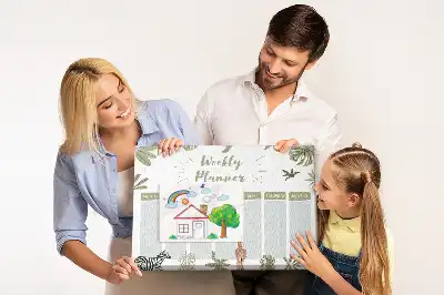 Tygodniowy planer na tablicy korkowej Safari