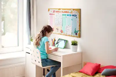 Tablica korkowa ozdobna Plan lekcji
