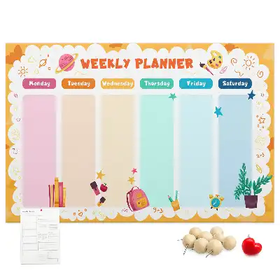 Ozdobna tablica korkowa szkolna rozpiska lekcyjna