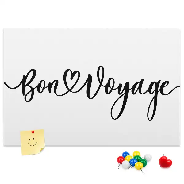 Ozdobna tablica korkowa z napisem Bon voyage