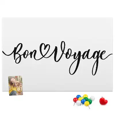 Ozdobna tablica korkowa z napisem Bon voyage