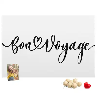 Ozdobna tablica korkowa z napisem Bon voyage