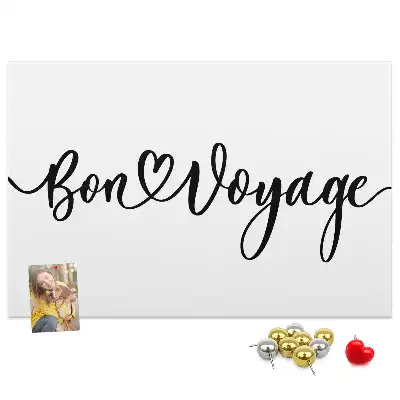 Ozdobna tablica korkowa z napisem Bon voyage