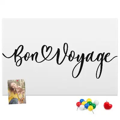 Ozdobna tablica korkowa z napisem Bon voyage