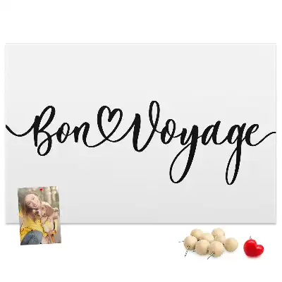 Ozdobna tablica korkowa z napisem Bon voyage
