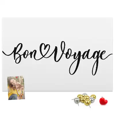 Ozdobna tablica korkowa z napisem Bon voyage