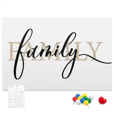 Korkowa tablica z napisem family