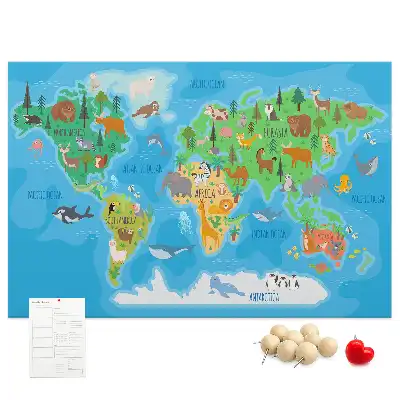 Tablica korkowa dla dzieci Mapa kreskówka