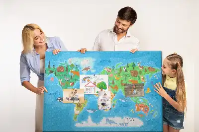 Tablica korkowa dla dzieci Mapa kreskówka