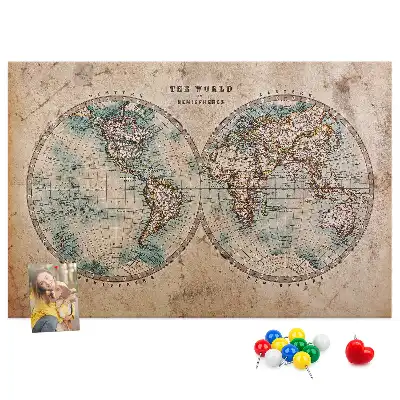 Korkowa tablica Świat globus mapa