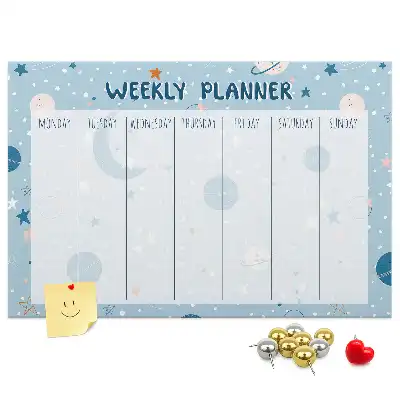 Tablica korkowa dla dzieci Planer tygodniowy kosmos