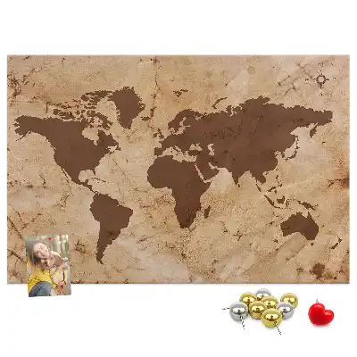 Tablica korkowa Vintage mapa świata