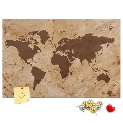 Tablica korkowa Vintage mapa świata