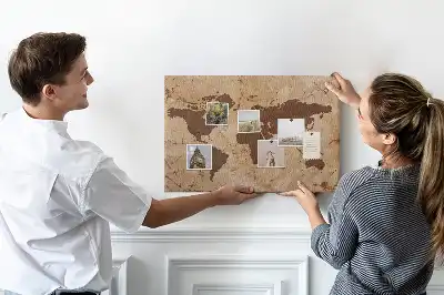 Tablica korkowa Vintage mapa świata
