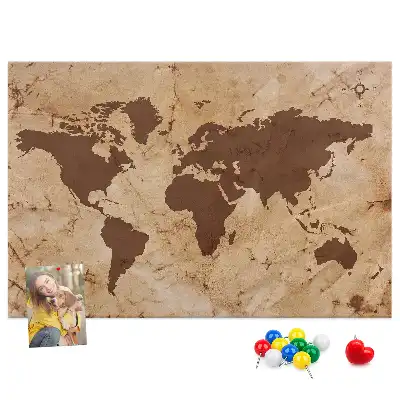 Tablica korkowa Vintage mapa świata