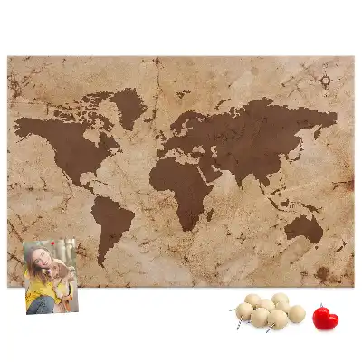 Tablica korkowa Vintage mapa świata