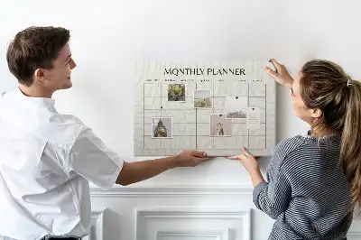 Tablica korkowa ozdobna Planer miesięczny