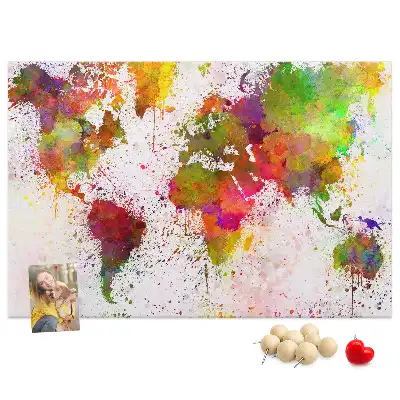 Korkowa tablica Akwarela mapa świata
