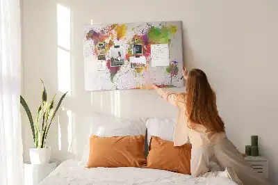 Korkowa tablica Akwarela mapa świata