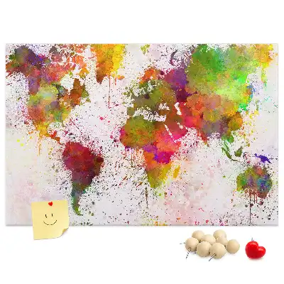 Korkowa tablica Akwarela mapa świata
