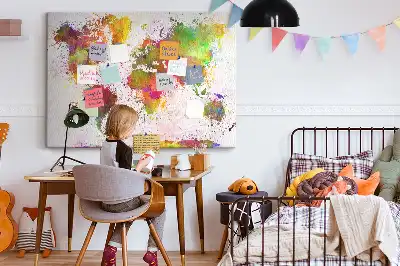 Korkowa tablica Akwarela mapa świata