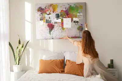 Korkowa tablica Akwarela mapa świata