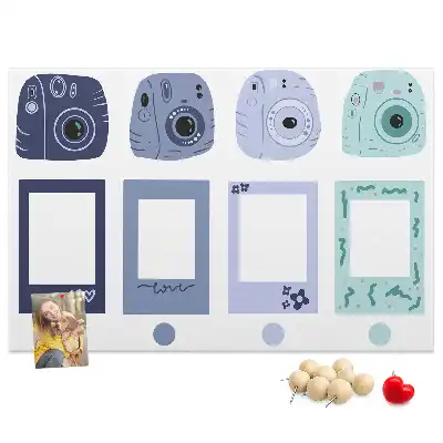 Tablica korkowa z ramkami w stylu polaroid