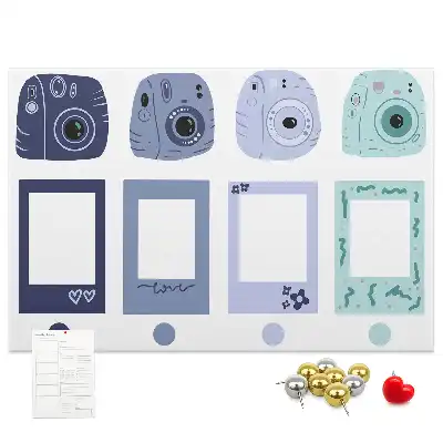 Tablica korkowa z ramkami w stylu polaroid