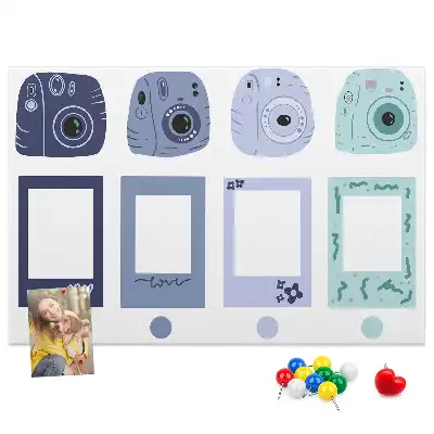 Tablica korkowa z ramkami w stylu polaroid